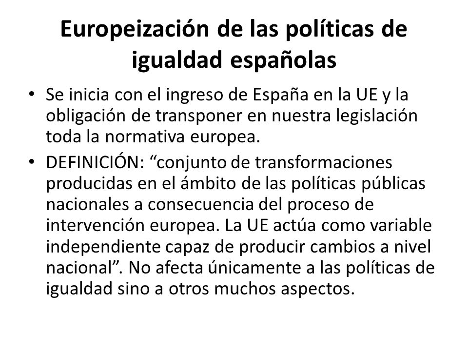Europeización de las políticas de igualdad españolas