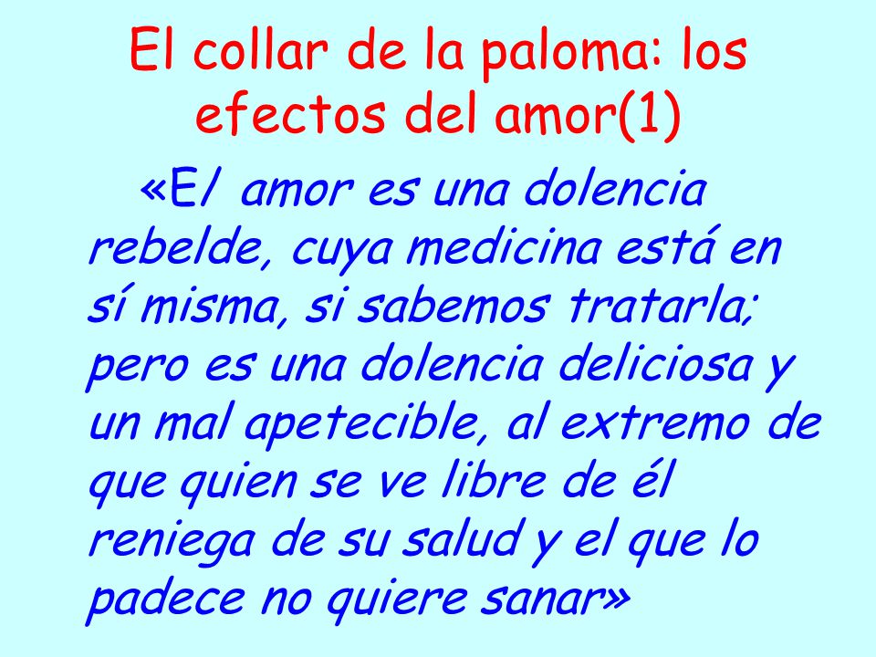 El collar de la paloma: los efectos del amor(1)