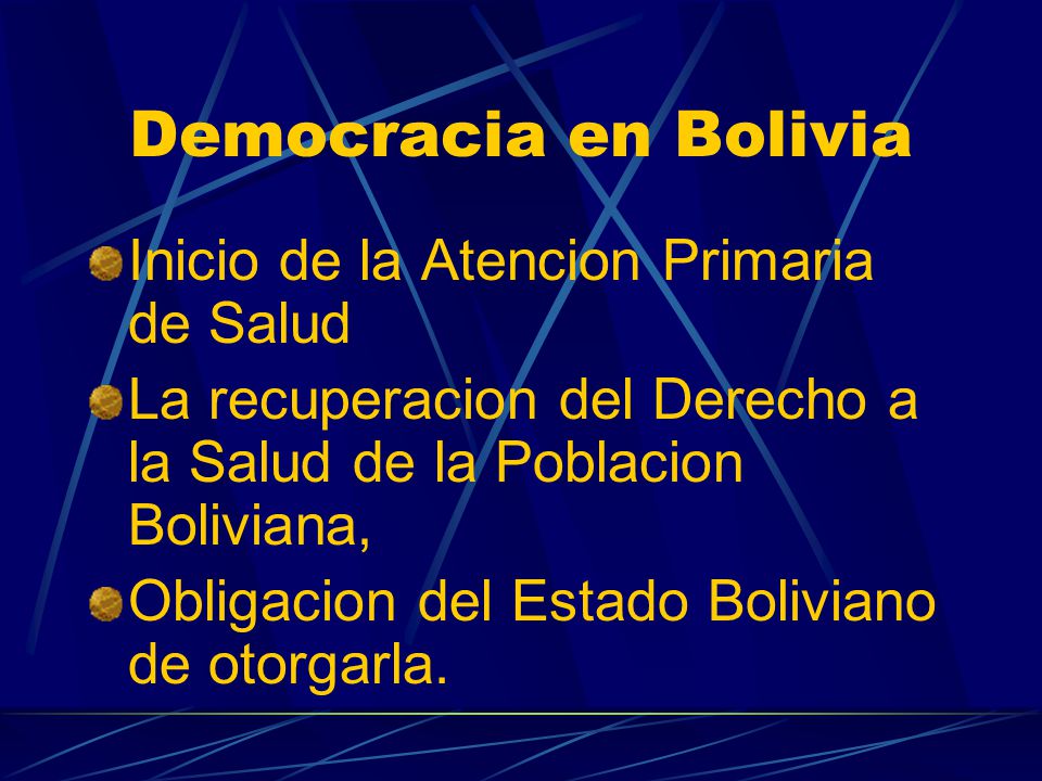 Democracia en Bolivia Inicio de la Atencion Primaria de Salud