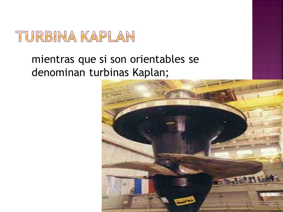 TURBINA KAPLAN mientras que si son orientables se denominan turbinas Kaplan;