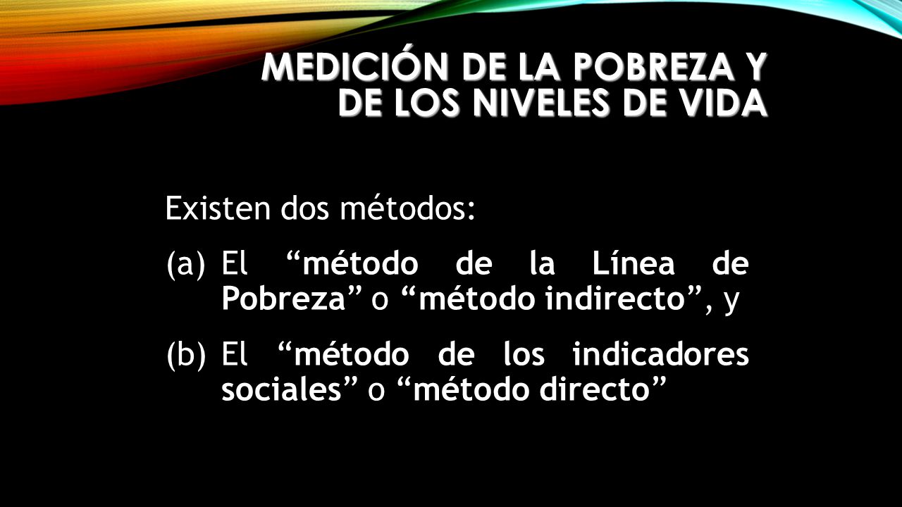 Medición de la Pobreza y de los Niveles de Vida