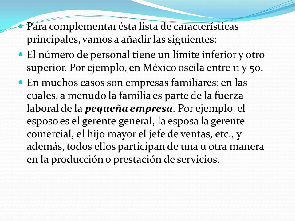 Para complementar ésta lista de características principales, vamos a añadir las siguientes: