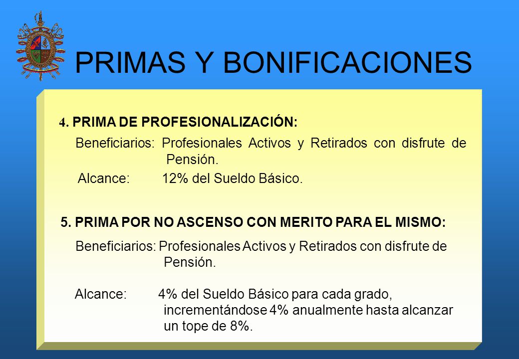 PRIMAS Y BONIFICACIONES