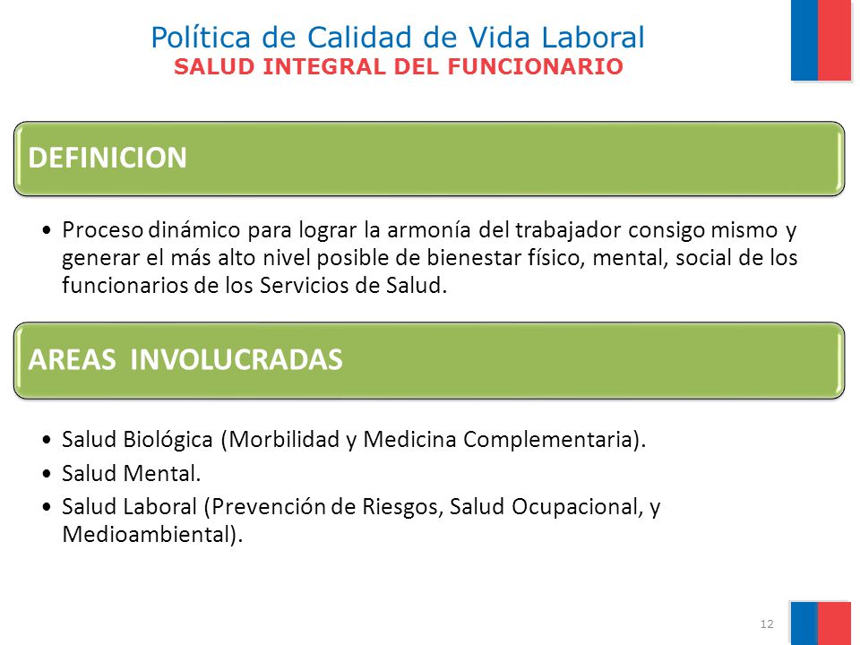 Política de Calidad de Vida Laboral SALUD INTEGRAL DEL FUNCIONARIO