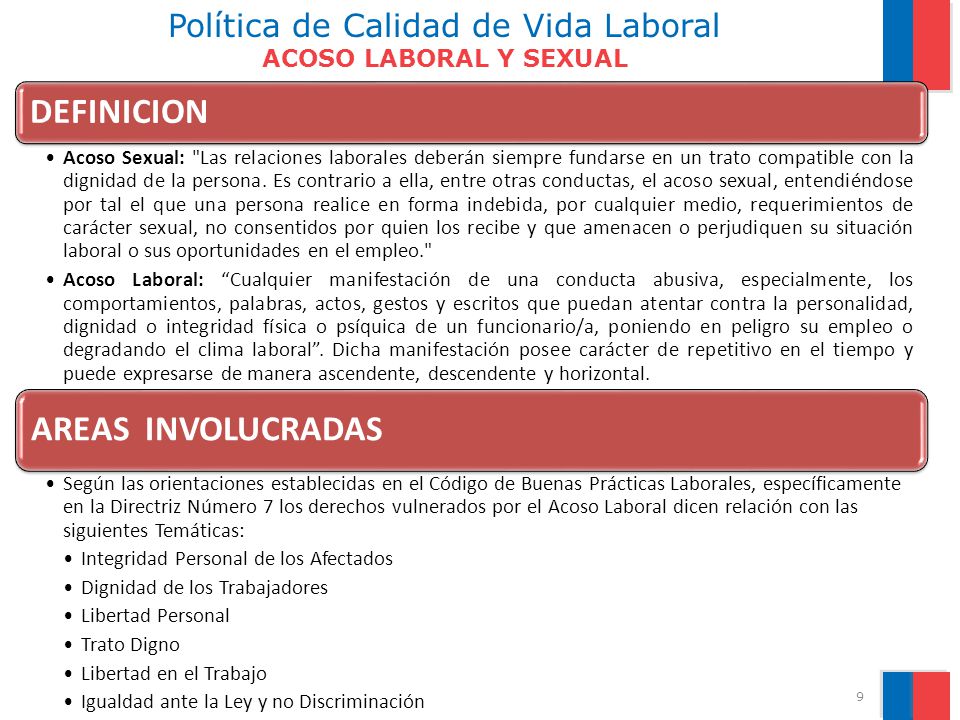 Política de Calidad de Vida Laboral ACOSO LABORAL Y SEXUAL