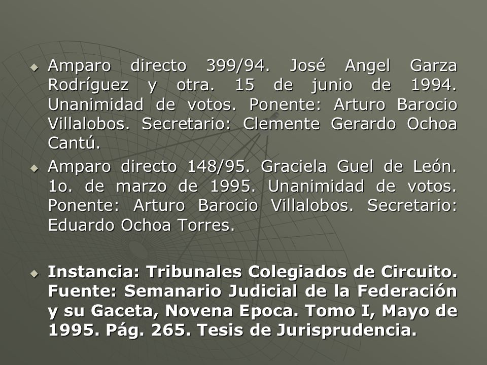 Amparo directo 399/94. José Angel Garza Rodríguez y otra
