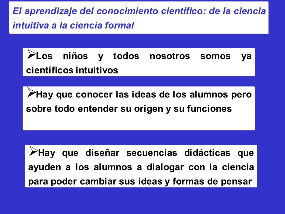 El aprendizaje del conocimiento científico: de la ciencia intuitiva a la ciencia formal