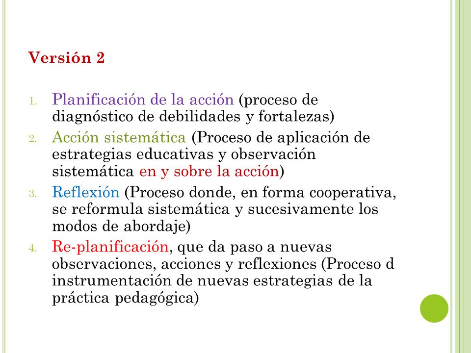 Versión 2 Planificación de la acción (proceso de diagnóstico de debilidades y fortalezas)