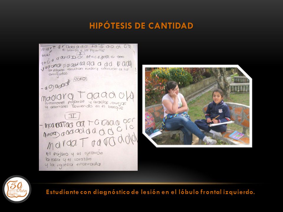 Estudiante con diagnóstico de lesión en el lóbulo frontal izquierdo.