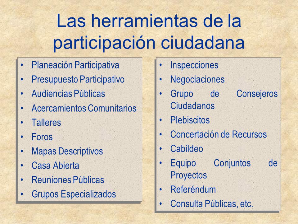 Las herramientas de la participación ciudadana