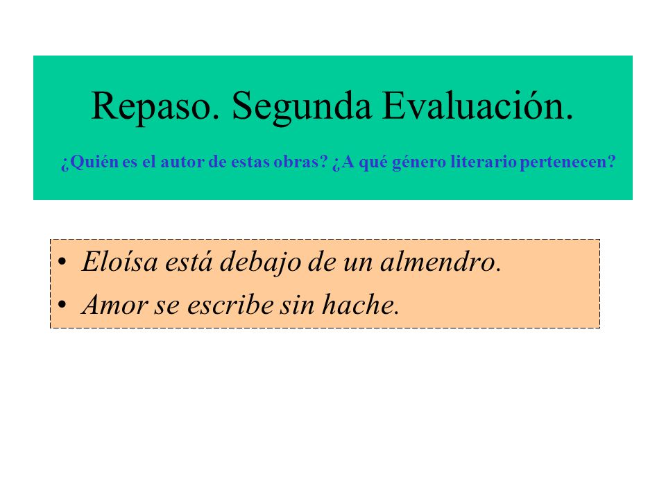 Repaso. Segunda Evaluación. ¿Quién es el autor de estas obras