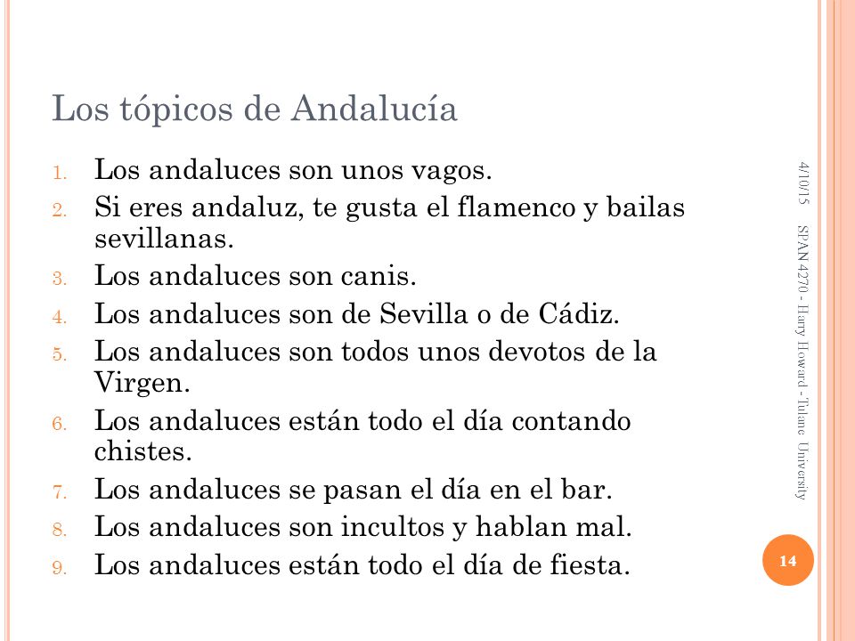 Los tópicos de Andalucía