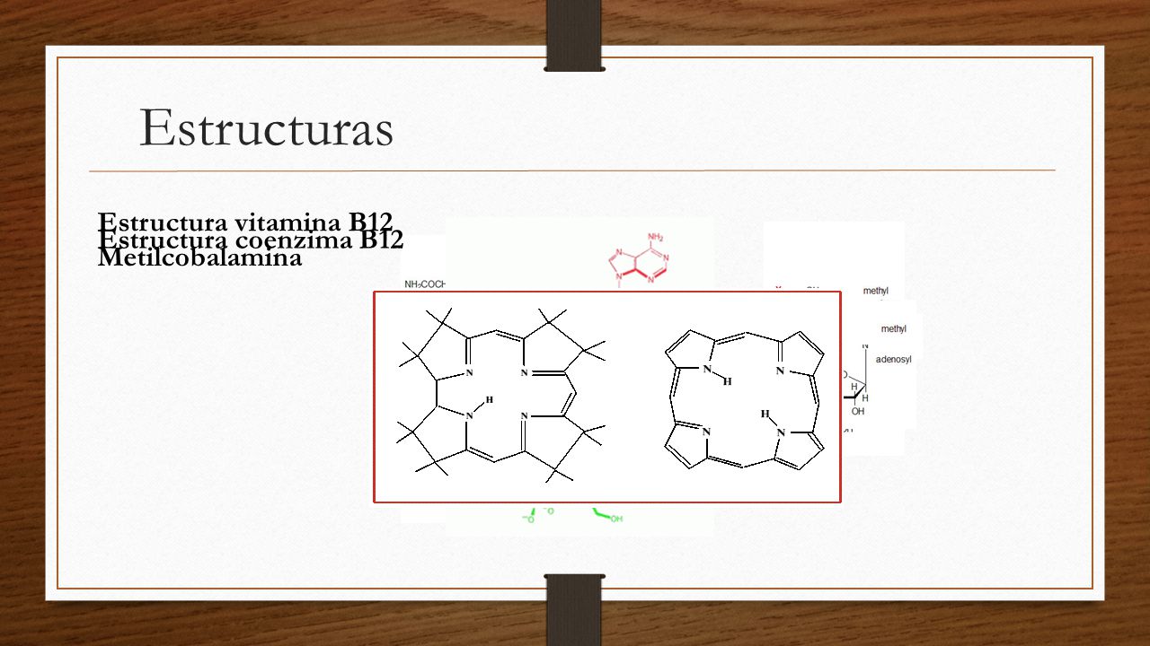 Estructuras Estructura vitamina B12 Estructura coenzima B12