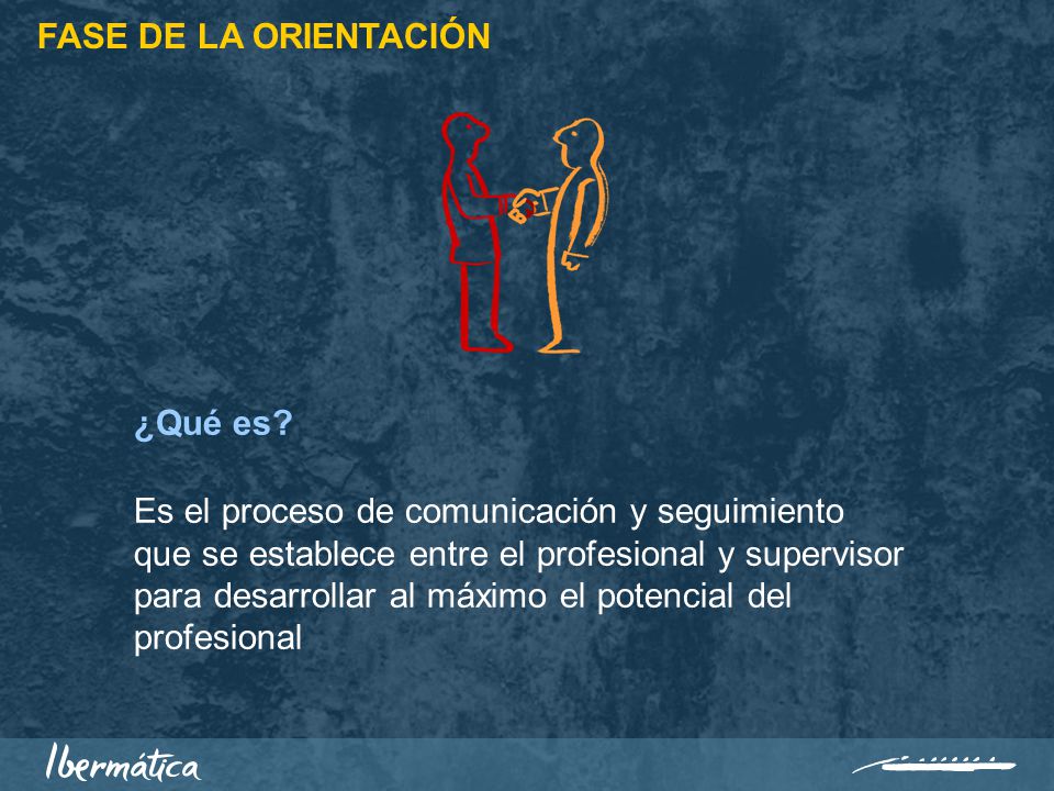 FASE DE LA ORIENTACIÓN ¿Qué es Es el proceso de comunicación y seguimiento. que se establece entre el profesional y supervisor.