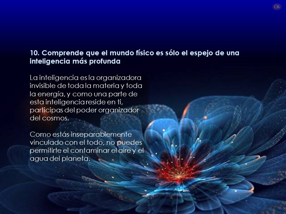 10. Comprende que el mundo físico es sólo el espejo de una inteligencia más profunda