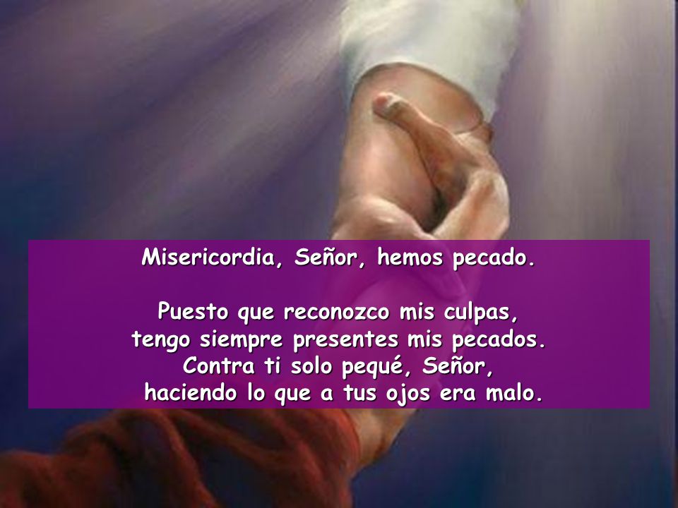 Misericordia, Señor, hemos pecado. Puesto que reconozco mis culpas,