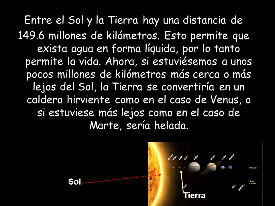 Entre el Sol y la Tierra hay una distancia de