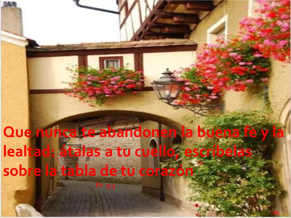 Que nunca te abandonen la buena fe y la lealtad: átalas a tu cuello, escríbelas sobre la tabla de tu corazón,