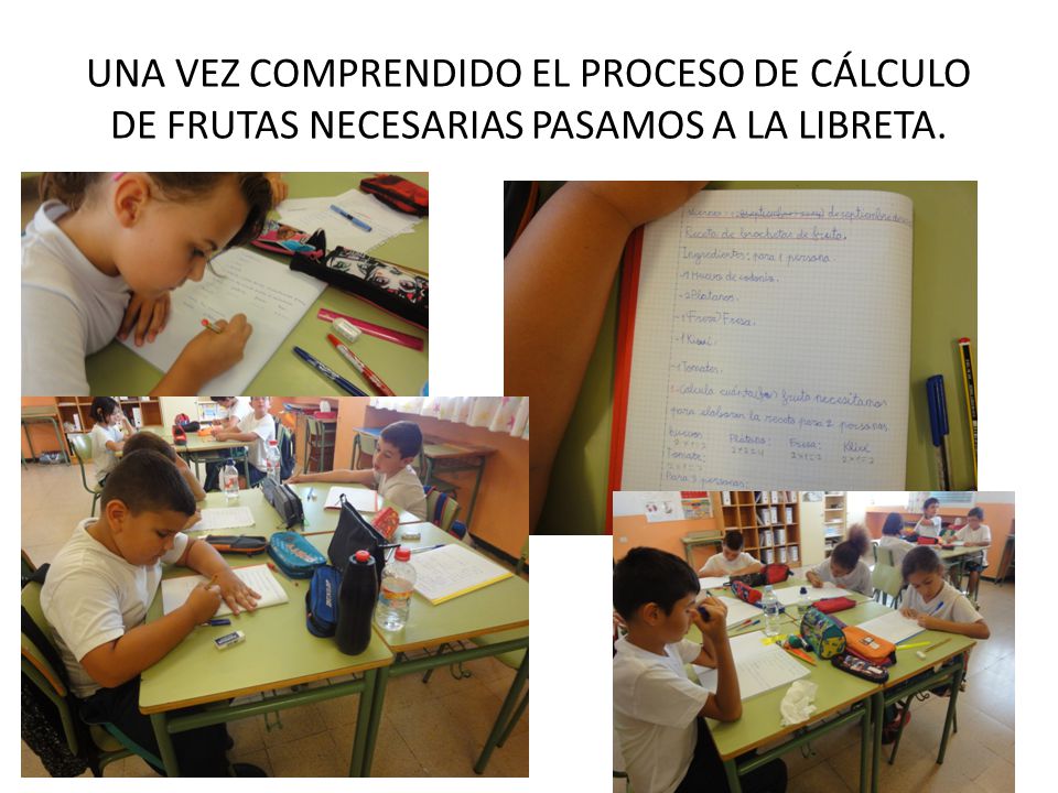 UNA VEZ COMPRENDIDO EL PROCESO DE CÁLCULO DE FRUTAS NECESARIAS PASAMOS A LA LIBRETA.