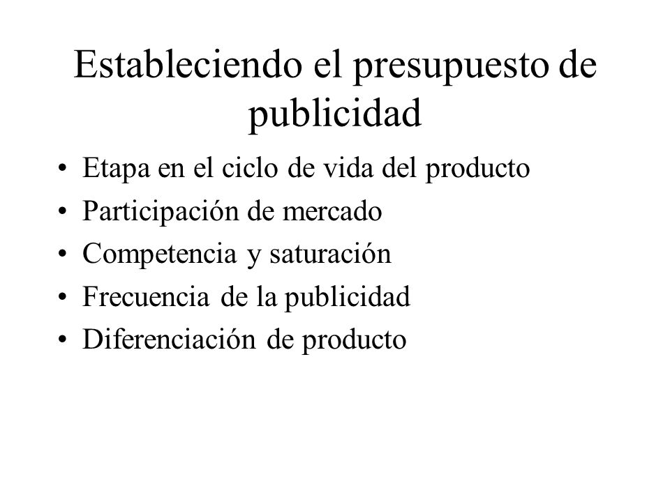 Estableciendo el presupuesto de publicidad