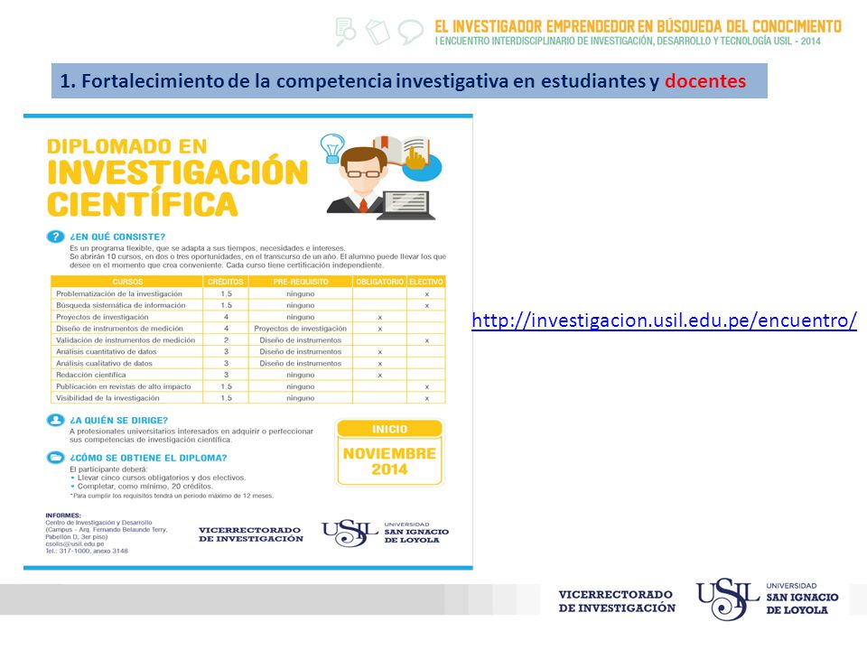1. Fortalecimiento de la competencia investigativa en estudiantes y docentes
