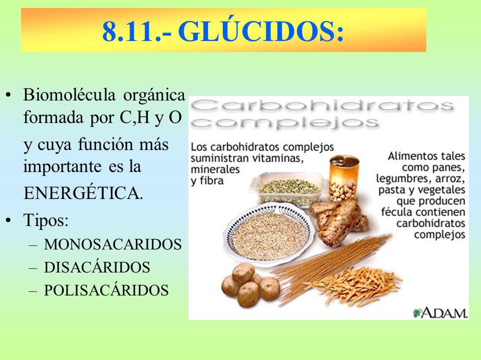 GLÚCIDOS: Biomolécula orgánica formada por C,H y O