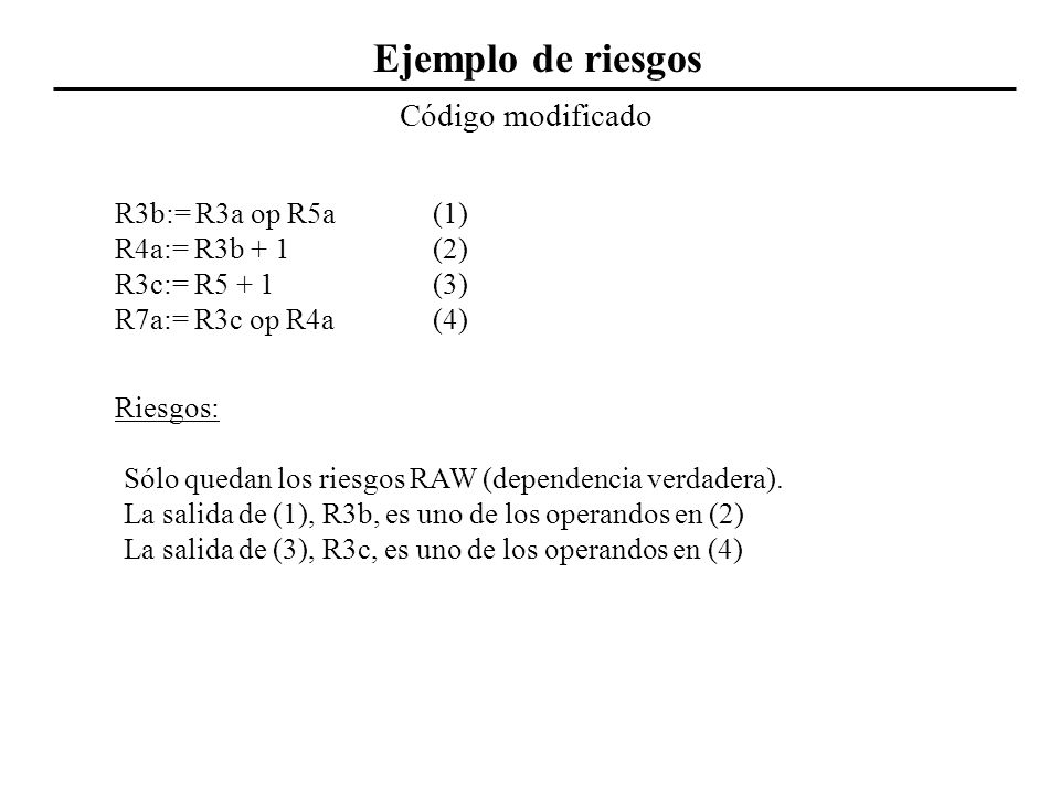 Ejemplo de riesgos Código modificado R3b:= R3a op R5a (1)