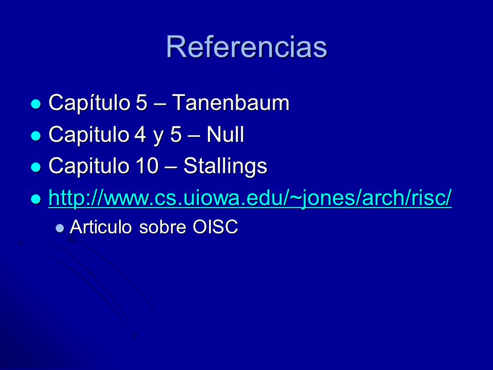 Referencias Capítulo 5 – Tanenbaum Capitulo 4 y 5 – Null