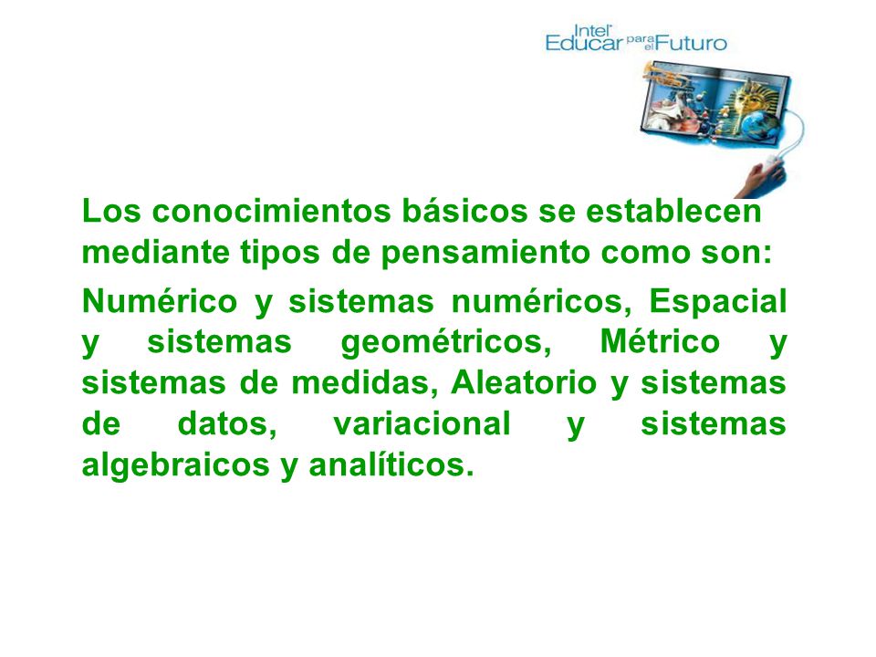 Los conocimientos básicos se establecen mediante tipos de pensamiento como son: