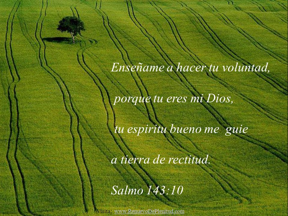 Enseñame a hacer tu voluntad, porque tu eres mi Dios,