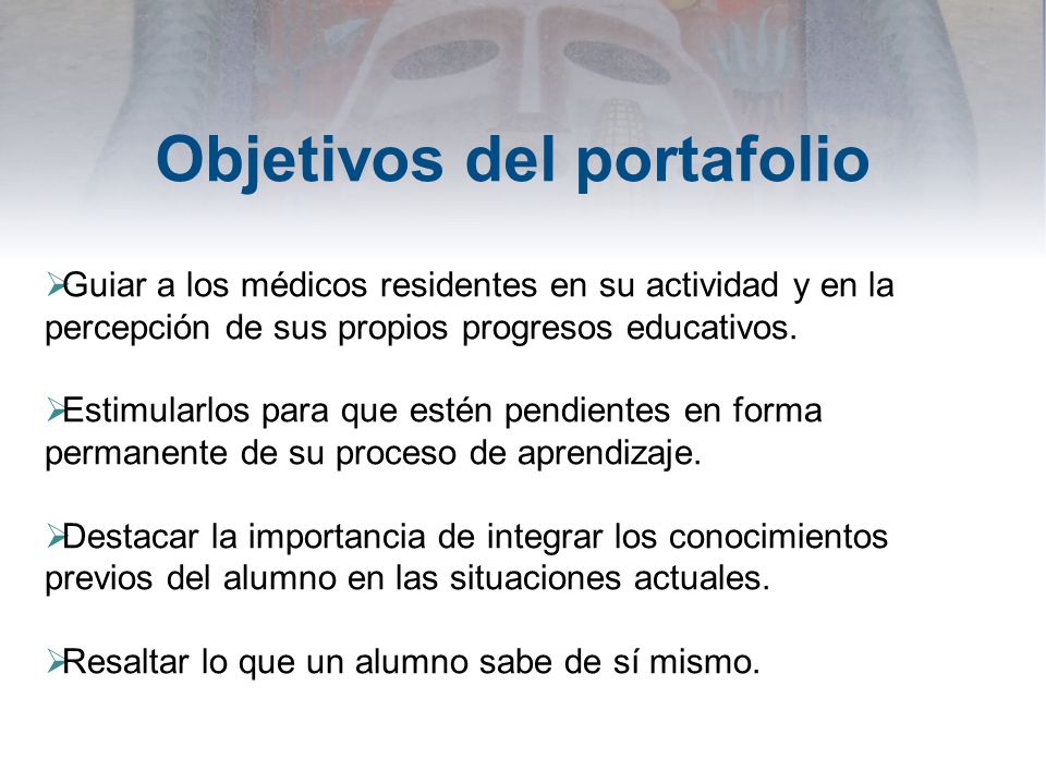 Objetivos del portafolio
