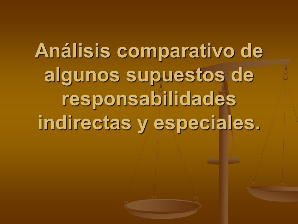 Análisis comparativo de algunos supuestos de responsabilidades indirectas y especiales.
