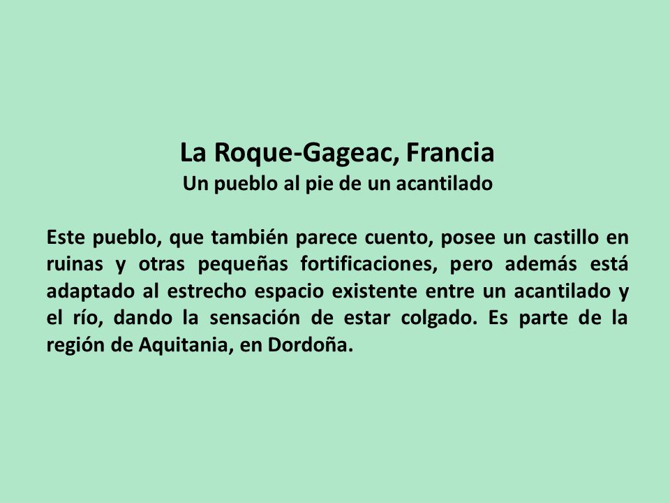 La Roque-Gageac, Francia Un pueblo al pie de un acantilado