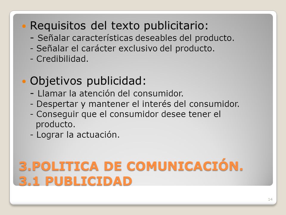3.POLITICA DE COMUNICACIÓN. 3.1 PUBLICIDAD
