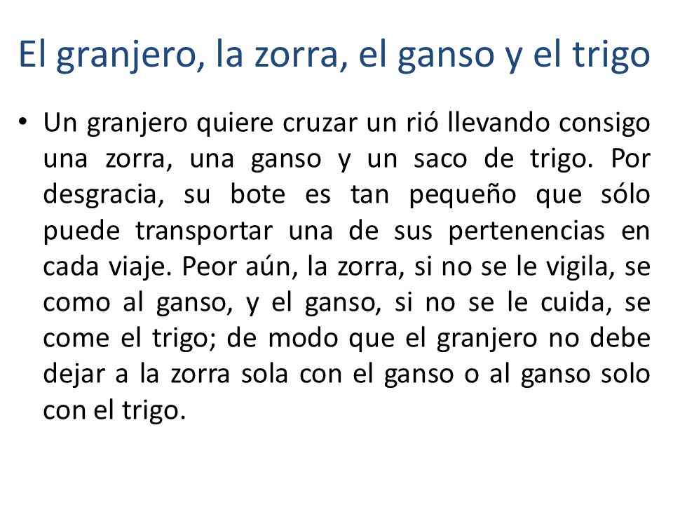 El granjero, la zorra, el ganso y el trigo