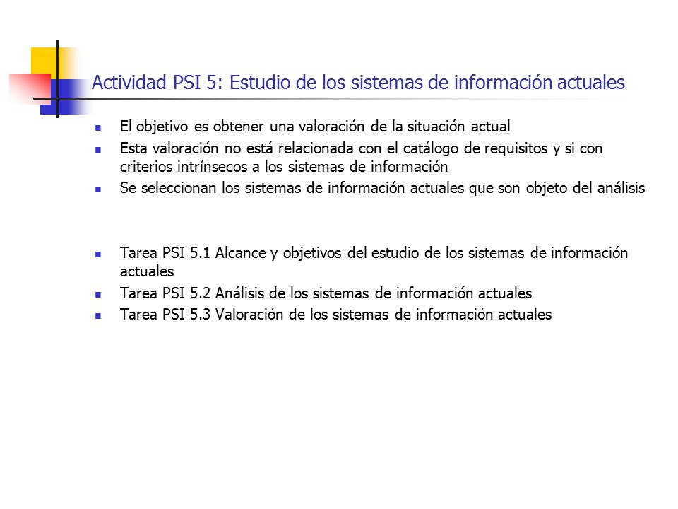 Actividad PSI 5: Estudio de los sistemas de información actuales