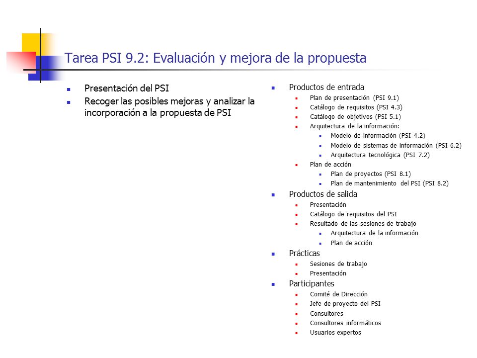 Tarea PSI 9.2: Evaluación y mejora de la propuesta