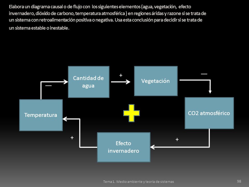 __ Cantidad de agua + Vegetación __ CO2 atmosférico Temperatura + +