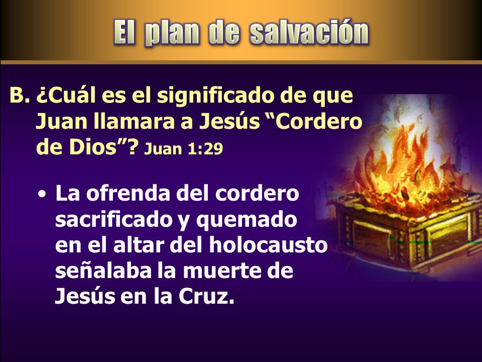 El plan de salvación ¿Cuál es el significado de que Juan llamara a Jesús Cordero de Dios Juan 1:29.