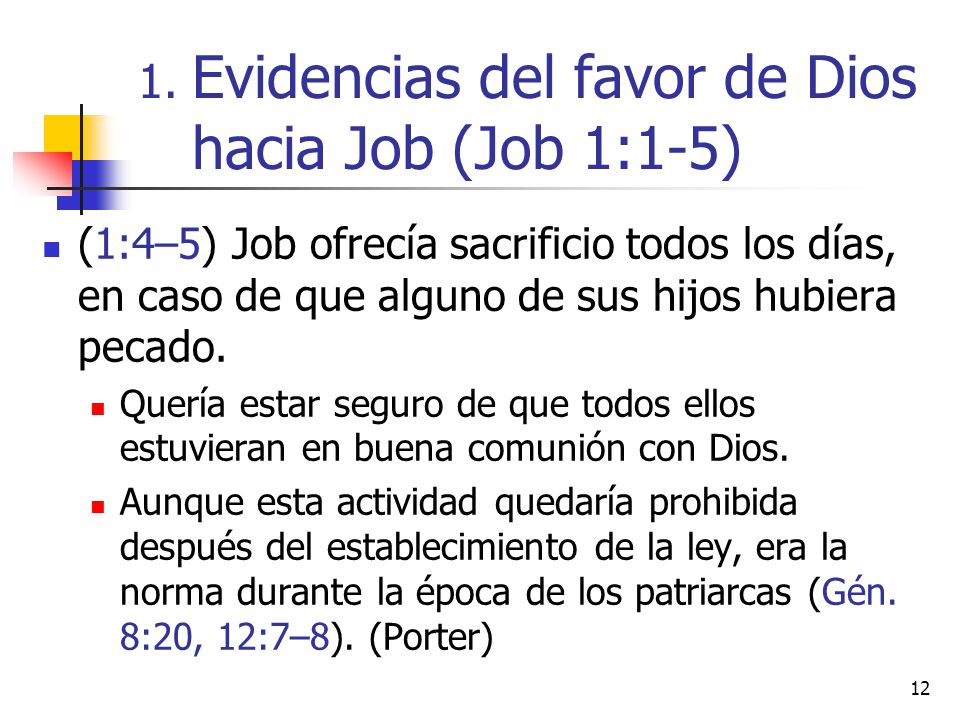 Evidencias del favor de Dios hacia Job (Job 1:1-5)