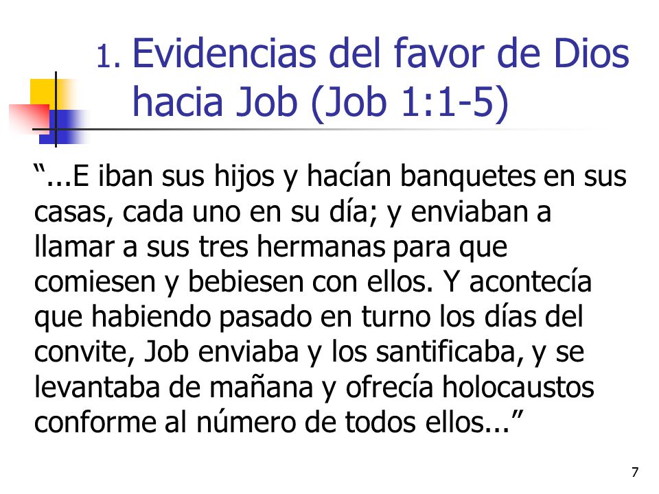 Evidencias del favor de Dios hacia Job (Job 1:1-5)