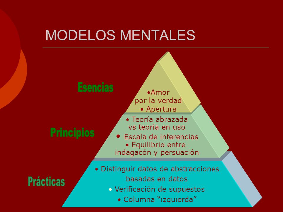 MODELOS MENTALES Escala de inferencias Principios Amor por la verdad
