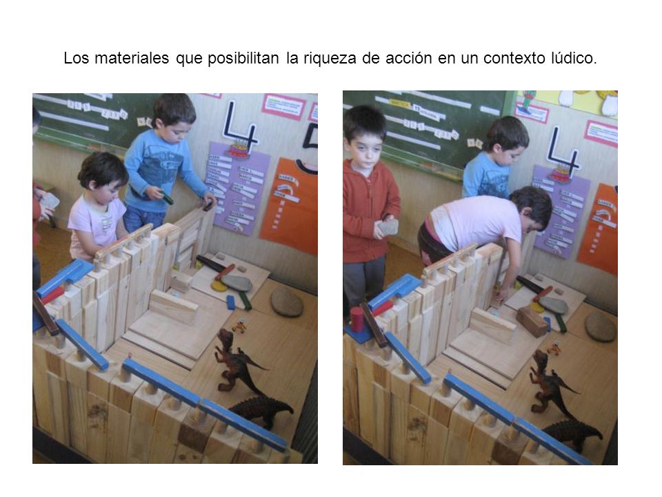 Los materiales que posibilitan la riqueza de acción en un contexto lúdico.
