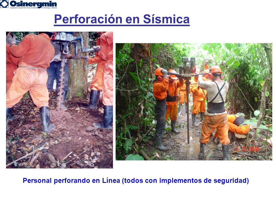 Personal perforando en Línea (todos con implementos de seguridad)