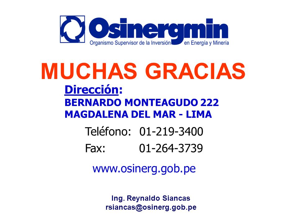 MUCHAS GRACIAS Dirección: BERNARDO MONTEAGUDO 222 MAGDALENA DEL MAR - LIMA. Teléfono: