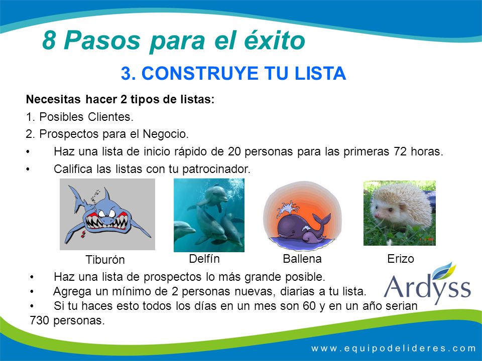8 Pasos para el éxito 3. CONSTRUYE TU LISTA