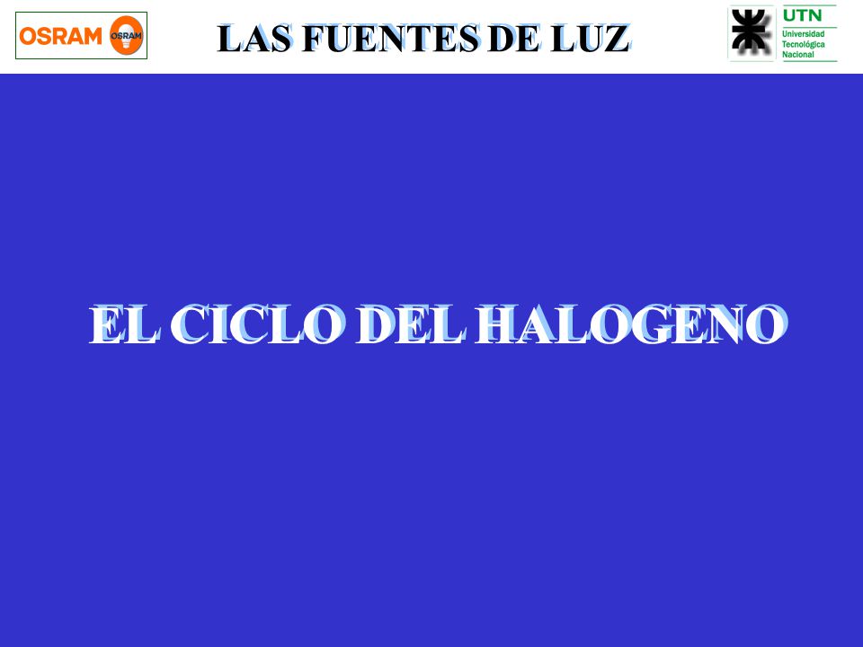LAS FUENTES DE LUZ EL CICLO DEL HALOGENO
