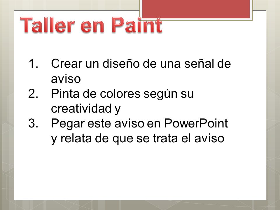 Taller en Paint Crear un diseño de una señal de aviso