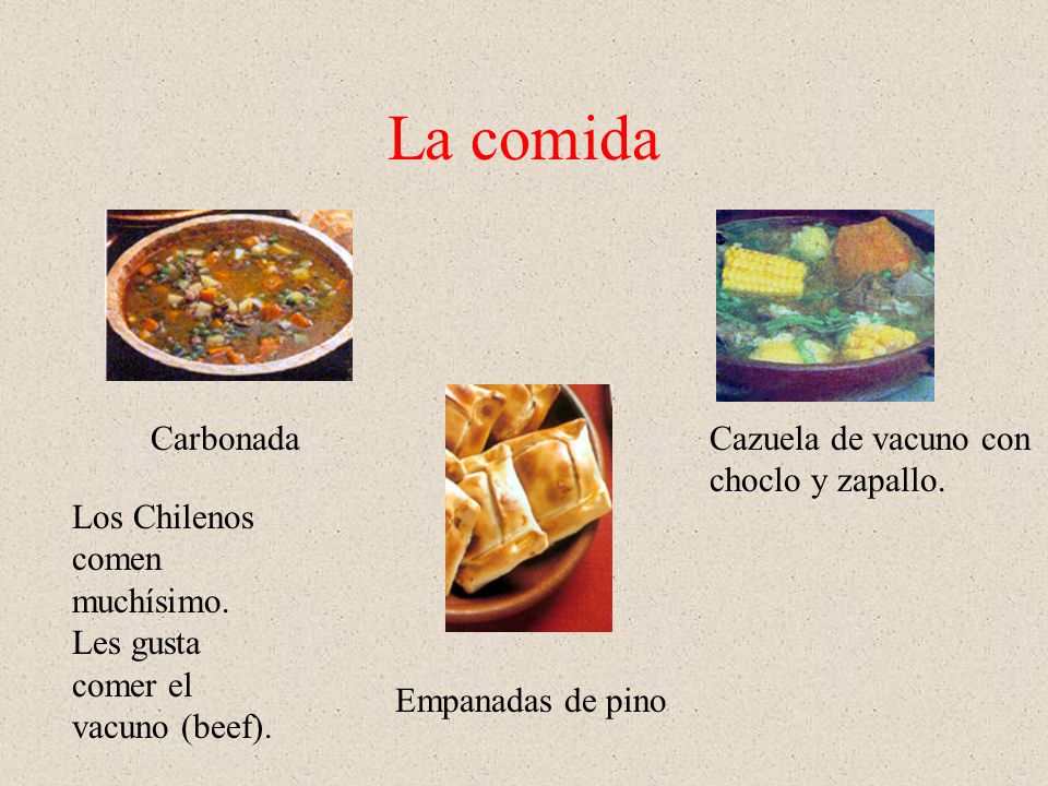 La comida Carbonada Cazuela de vacuno con choclo y zapallo.