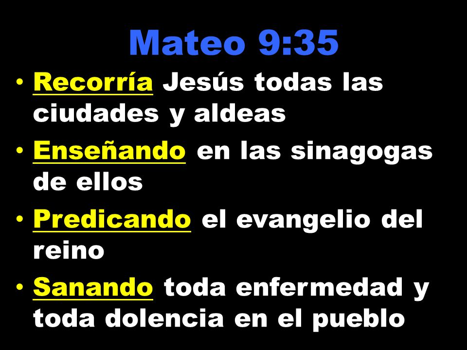 Mateo 9:35 Recorría Jesús todas las ciudades y aldeas